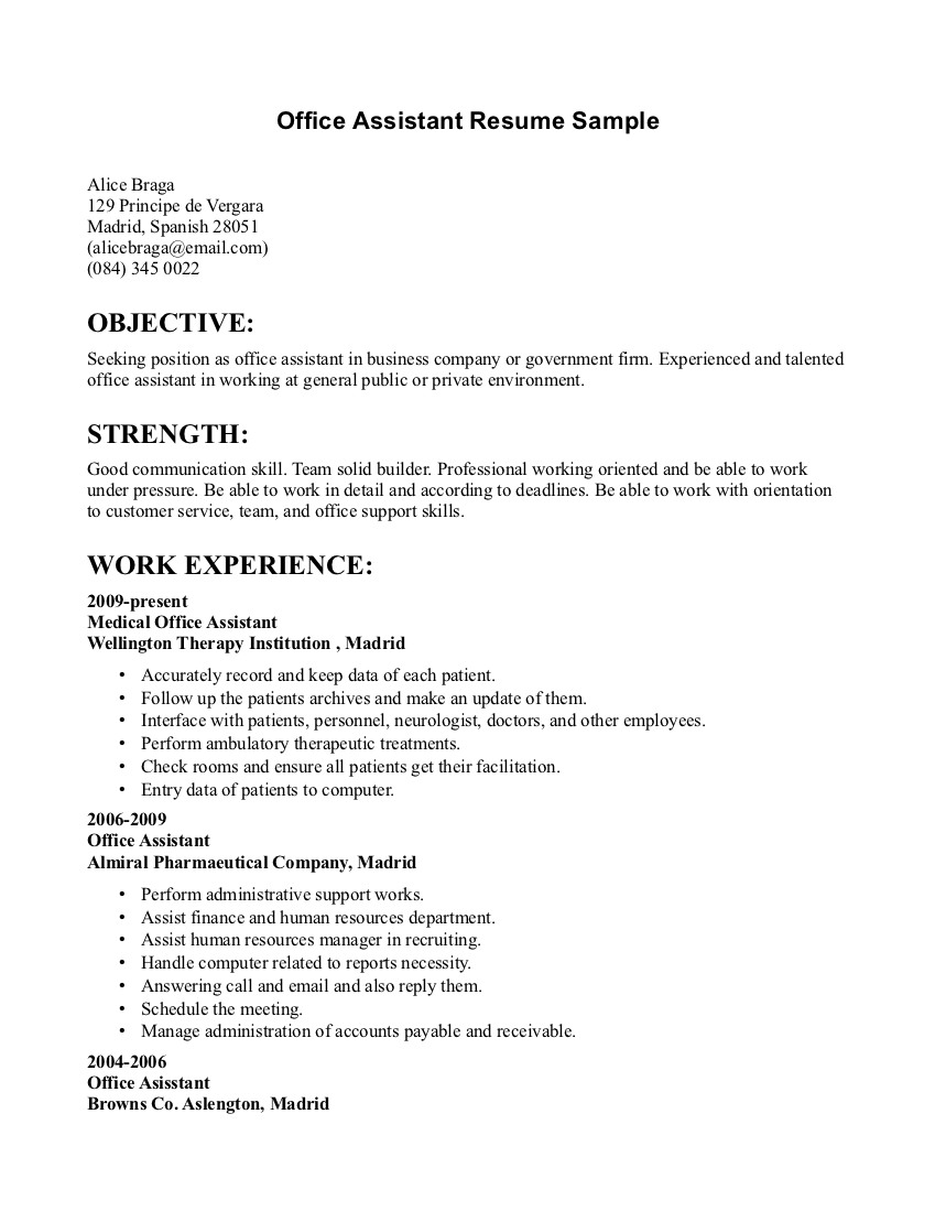 Sample objectives in child care resume